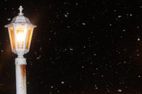 white street lamp on the background of the starry sky