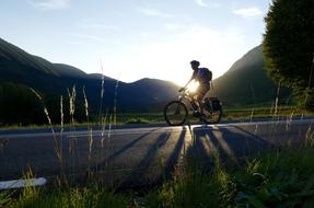 Biker at Setting sun