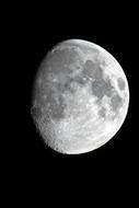 photo of the moon in the black universe