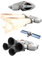 Spaceship Isolated Flight drawing