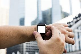 closeup picture of the digital watch with white screen