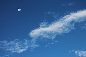 Moon on Clouds Sky