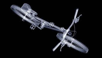 mountain bike bike top view, 3d drawing