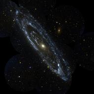 Colorful and beautiful Andromeda in the space with stars