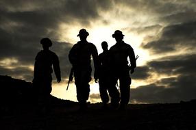 silhouettes of solders