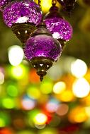 purple lanterns at the bazaar in Istanbul, Turkey
