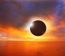 painted colorful solar eclipse