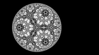 black and white fractal pattern on the sphere