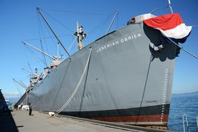 research ship SS Jeremiah O'Brien near the pier