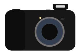 image of digital camera on white background