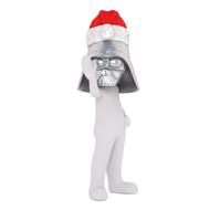 darth vader wearing a christmas hat on a white background