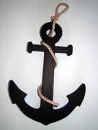 black anchored rope
