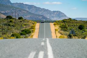 Garden Route, Asphalt Road in scenic landscape, south africa