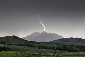 lightning Tin the national park, USA