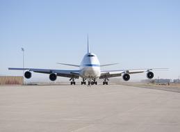 Jetliner Boeing 747Sp in the airport