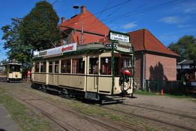 historical tram in SchÃ¶nberg, Germany
