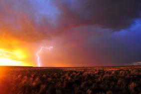 Lightning Storm Sky red