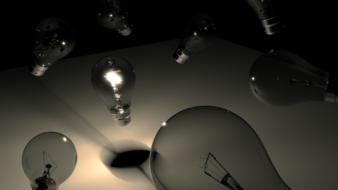 Lightbulb 3D banner drawing