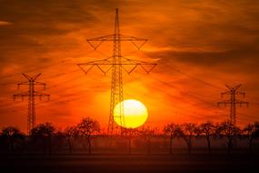 Sun Energy Electricity red