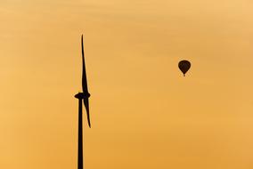 WindrÃ¤der Hot Air Balloon orange sky