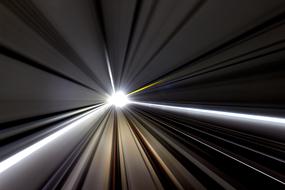 light rays from a lantern in the subway