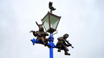Street Lamp Light man and horse