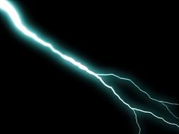 bright lightning on a black background