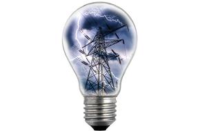 image of an electric tower and lightning in an electric lamp
