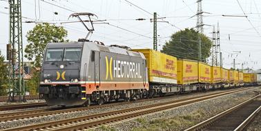 Freight Train with Hector Rail Electric locomotive