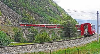 Bernina Railway red train