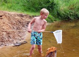 boy with landing net