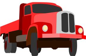 truck traffic cargo red drawing