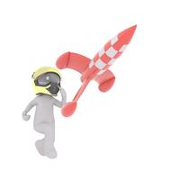 helmet launches a rocket 3d man