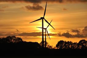 gold Windmill Sunset Energy