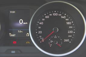 gauges on the dashboard close-up