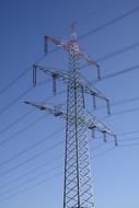 Power Line Strommast and blue sky