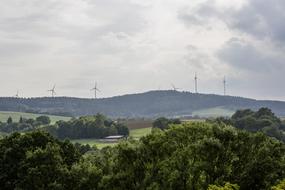 landscape of Energy Pinwheels on hills