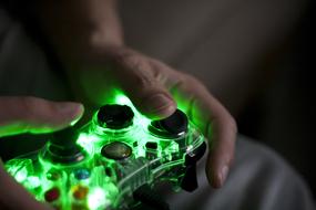 green illuminated Play Console Technology