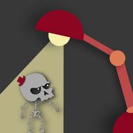 skeleton lamp light drawing
