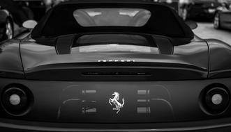 Ferrari Speed Car black and white