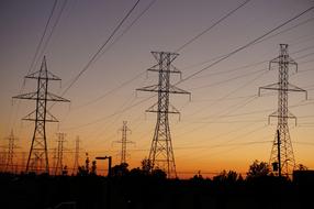 Power Lines Electricity sunset