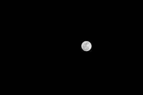 Moon in the full black sky