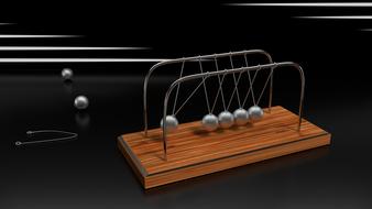 3d model of the Newton Pendulum, with the shiny balls, clipart