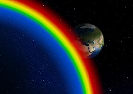 colorful rainbow in the universe as a fantasy