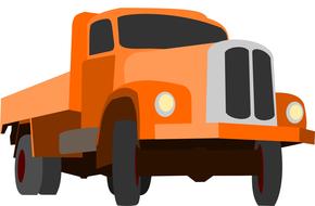 truck traffic cargo orange drawing