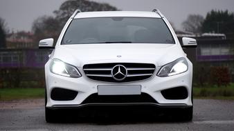 luxury white mercedes car outdoors