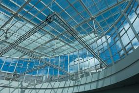 Architecture of the convention center with windows