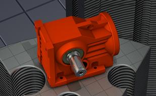 3 d image of a red engine at on the detail