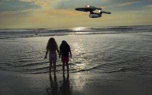 Fantasy Spaceship and people water