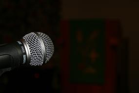 metal Microphone Technology at dark